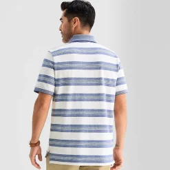 St. John's Bay Essential Striped Oxford Mens Slim Fit Short Sleeve Polo Shirt