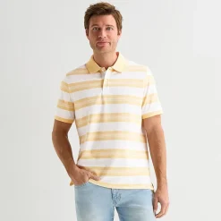 St. John's Bay Essential Striped Oxford Mens Slim Fit Short Sleeve Polo Shirt