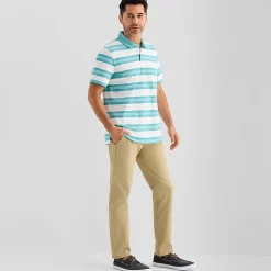 St. John's Bay Essential Striped Oxford Mens Slim Fit Short Sleeve Polo Shirt