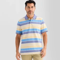 St. John's Bay Essential Striped Oxford Mens Classic Fit Short Sleeve Polo Shirt