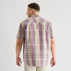 St. John's Bay Everyday Stretch Mens Short Sleeve Classic Fit Big and Tall Button-Down Shirt