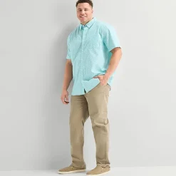 St. John's Bay Everyday Stretch Mens Short Sleeve Classic Fit Big and Tall Button-Down Shirt