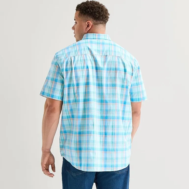 St. John's Bay Everyday Stretch Mens Short Sleeve Classic Fit Big and Tall Button-Down Shirt