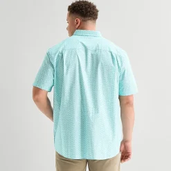 St. John's Bay Everyday Stretch Mens Short Sleeve Classic Fit Big and Tall Button-Down Shirt