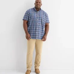 St. John's Bay Everyday Stretch Mens Short Sleeve Classic Fit Big and Tall Button-Down Shirt