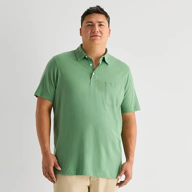 St. John's Bay Jersey Big and Tall Mens Classic Fit Short Sleeve Polo Shirt
