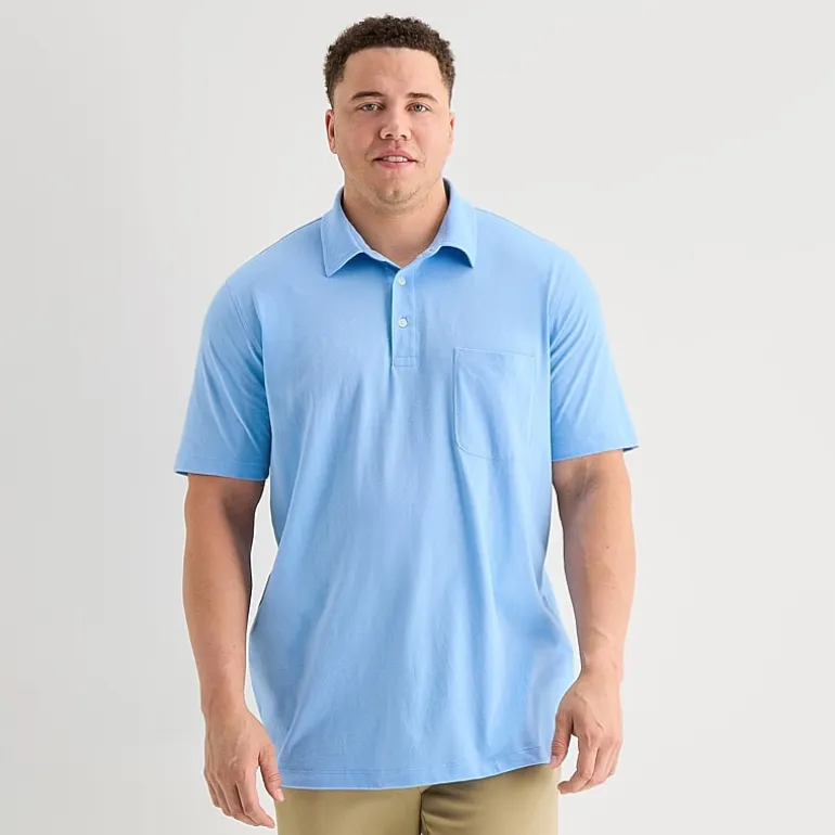 St. John's Bay Jersey Big and Tall Mens Classic Fit Short Sleeve Polo Shirt