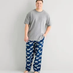 St. John's Bay Mens Crew Neck Short Sleeve Big and Tall Pajama Top