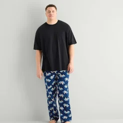 St. John's Bay Mens Crew Neck Short Sleeve Big and Tall Pajama Top