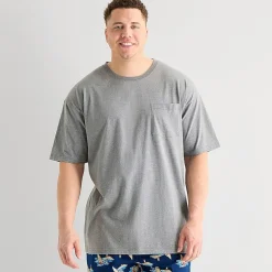 St. John's Bay Mens Crew Neck Short Sleeve Big and Tall Pajama Top
