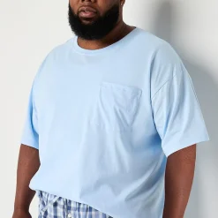 St. John's Bay Mens Crew Neck Short Sleeve Big and Tall Pajama Top