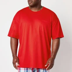 St. John's Bay Mens Crew Neck Short Sleeve Big and Tall Pajama Top