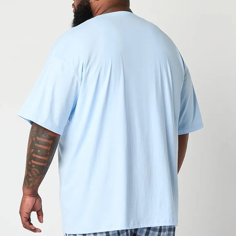 St. John's Bay Mens Crew Neck Short Sleeve Big and Tall Pajama Top