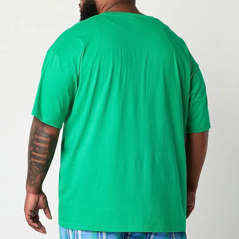 St. John's Bay Mens Crew Neck Short Sleeve Big and Tall Pajama Top