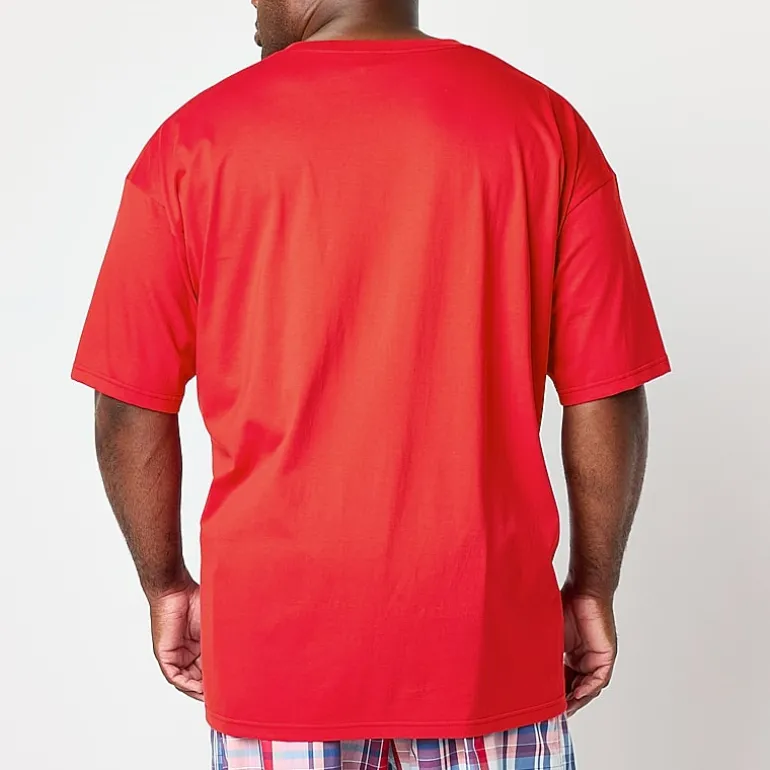 St. John's Bay Mens Crew Neck Short Sleeve Big and Tall Pajama Top