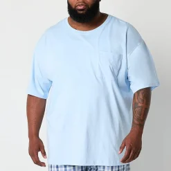 St. John's Bay Mens Crew Neck Short Sleeve Big and Tall Pajama Top