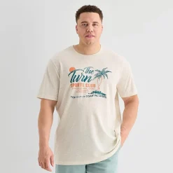 St. John's Bay Mens Crew Neck Short Sleeve Classic Fit Big and Tall Graphic T-Shirt