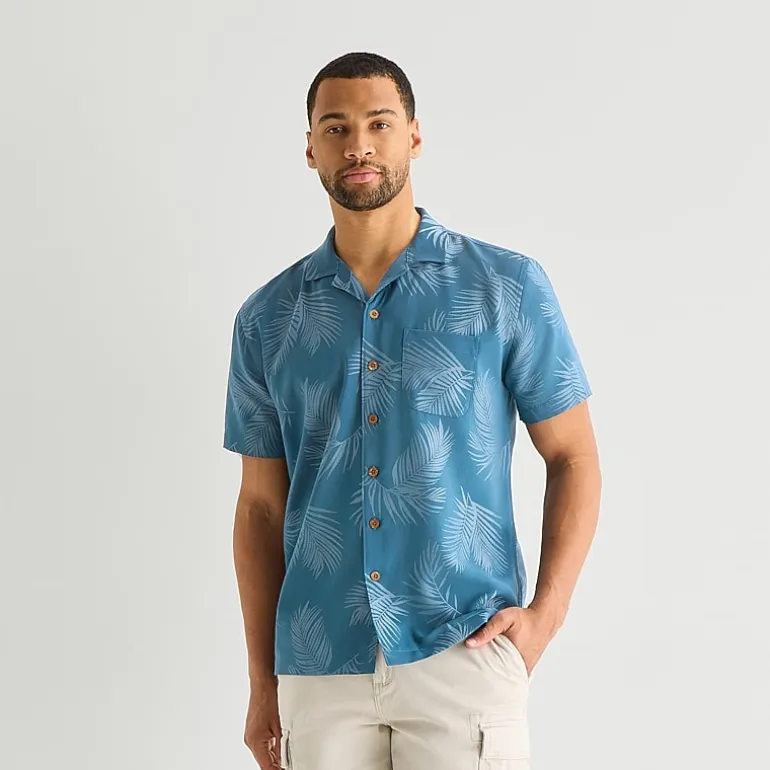 St. John's Bay Mens Short Sleeve Camp Shirt