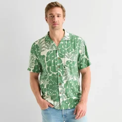 St. John's Bay Mens Short Sleeve Camp Shirt