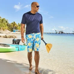 St. John's Bay Mens Short Sleeve Swim Shirt Big and Tall