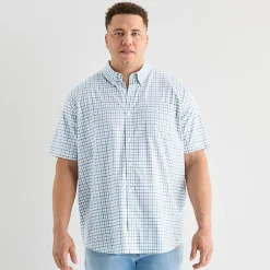 St. John's Bay Performance Mens Short Sleeve Classic Fit Big and Tall Button-Down Shirt