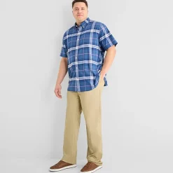 St. John's Bay Performance Mens Short Sleeve Classic Fit Big and Tall Button-Down Shirt