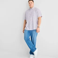 St. John's Bay Performance Mens Short Sleeve Classic Fit Big and Tall Button-Down Shirt
