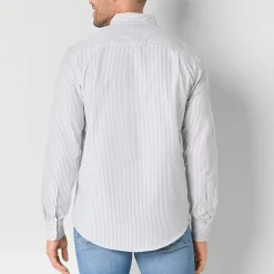 St. John's Bay Performance Oxford Dexterity Mens Easy-on + Easy-off Long Sleeve Classic Fit Button-Down Shirt