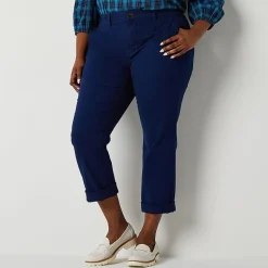St. John's Bay Plus Women's Relaxed Fit Girl Friend Chino Pant