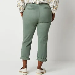 St. John's Bay Plus Women's Relaxed Fit Girl Friend Chino Pant