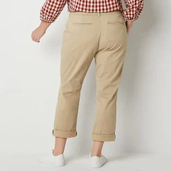 St. John's Bay Plus Women's Relaxed Fit Girl Friend Chino Pant