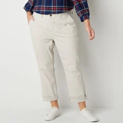 St. John's Bay Plus Women's Relaxed Fit Girl Friend Chino Pant