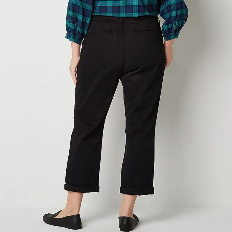 St. John's Bay Plus Women's Relaxed Fit Girl Friend Chino Pant