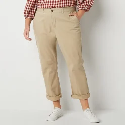 St. John's Bay Plus Women's Relaxed Fit Girl Friend Chino Pant