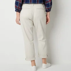 St. John's Bay Plus Women's Relaxed Fit Girl Friend Chino Pant