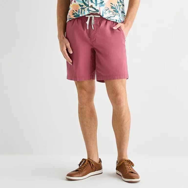 St. John's Bay Poplin Mens 8" Stretch Fabric Drawstring Waist Deck Short