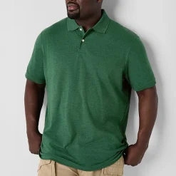 St. John's Bay Premium Stretch Big and Tall Mens Classic Fit Short Sleeve Polo Shirt