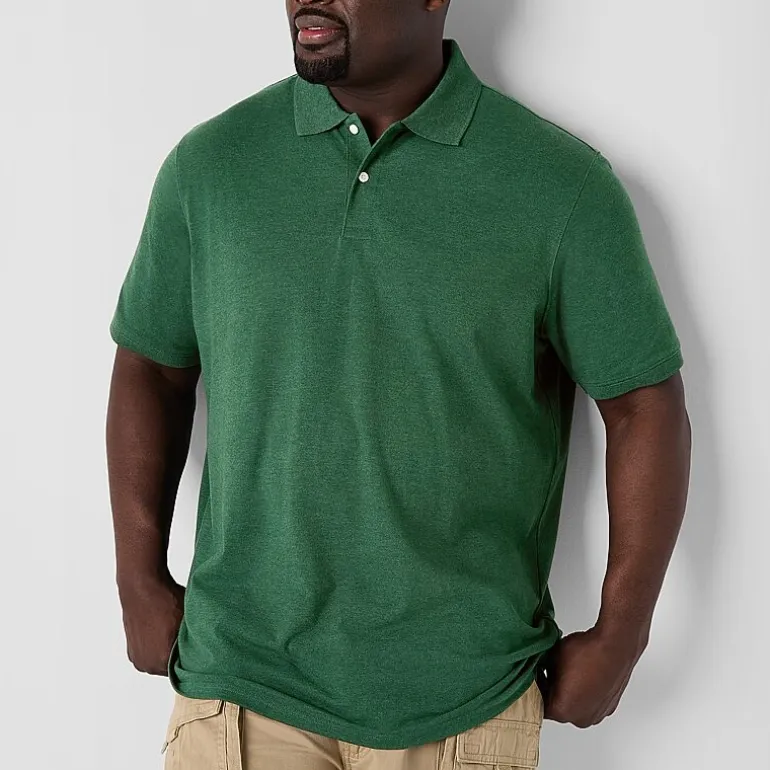 St. John's Bay Premium Stretch Big and Tall Mens Classic Fit Short Sleeve Polo Shirt