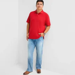 St. John's Bay Premium Stretch Big and Tall Mens Classic Fit Short Sleeve Polo Shirt