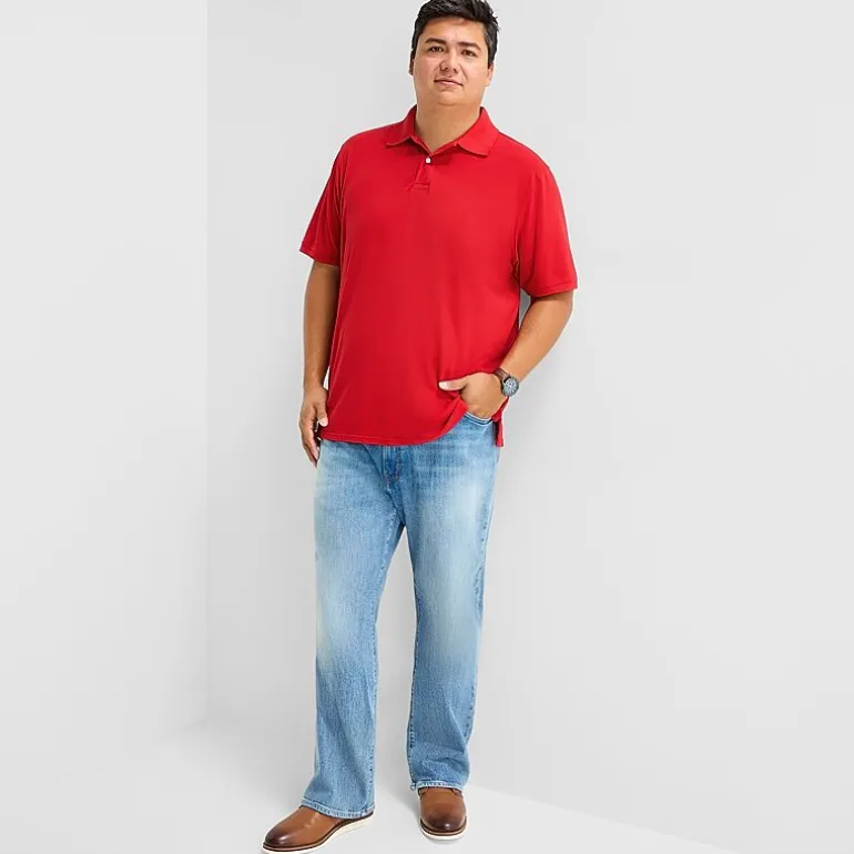 St. John's Bay Premium Stretch Big and Tall Mens Classic Fit Short Sleeve Polo Shirt