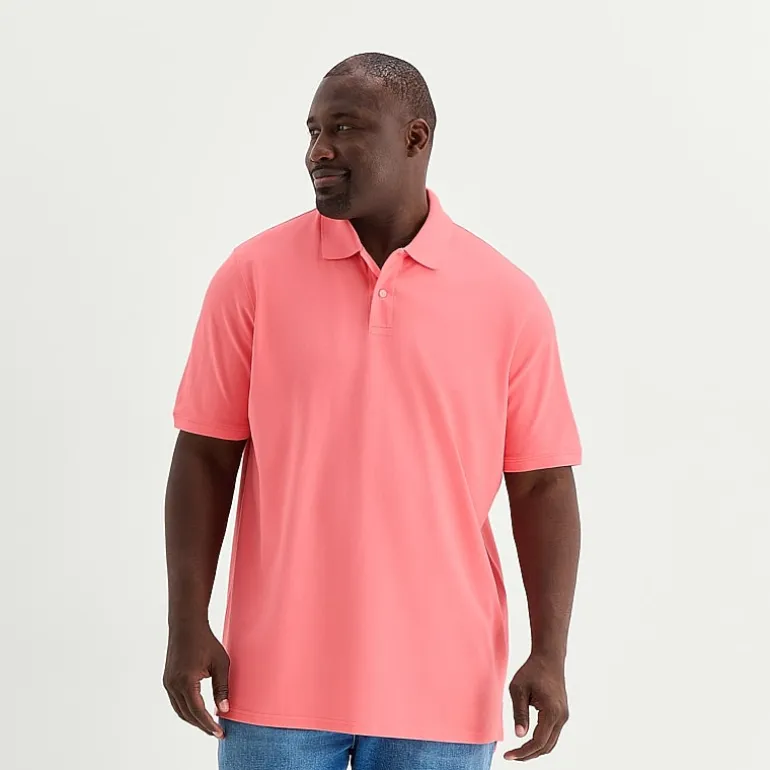 St. John's Bay Premium Stretch Big and Tall Mens Classic Fit Short Sleeve Polo Shirt
