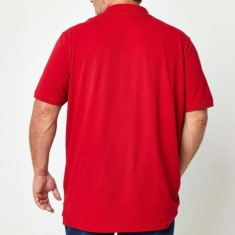 St. John's Bay Premium Stretch Big and Tall Mens Classic Fit Easy-on + Easy-off Adaptive Short Sleeve Polo Shirt