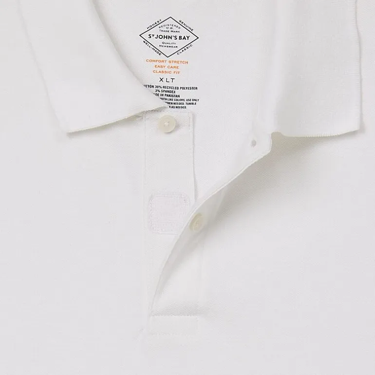 St. John's Bay Premium Stretch Big and Tall Mens Classic Fit Easy-on + Easy-off Adaptive Short Sleeve Polo Shirt
