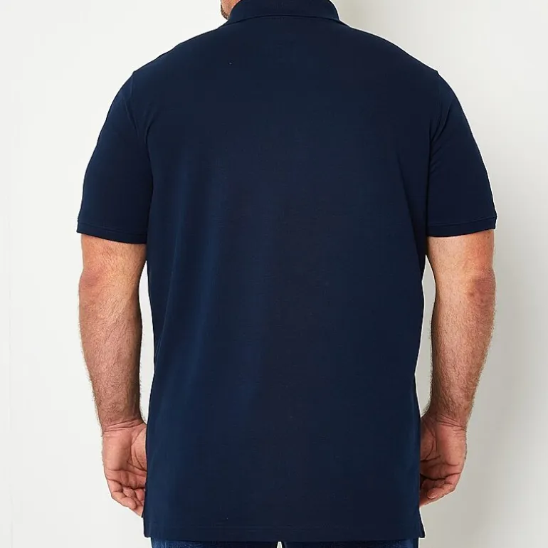 St. John's Bay Premium Stretch Big and Tall Mens Classic Fit Easy-on + Easy-off Adaptive Short Sleeve Polo Shirt