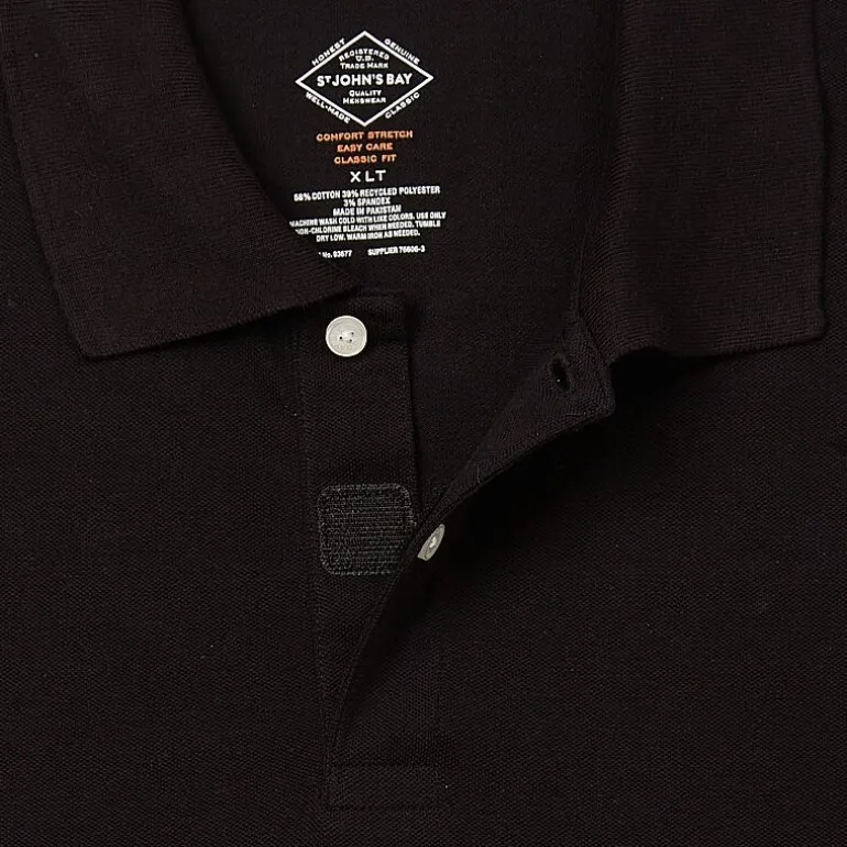 St. John's Bay Premium Stretch Big and Tall Mens Classic Fit Easy-on + Easy-off Adaptive Short Sleeve Polo Shirt