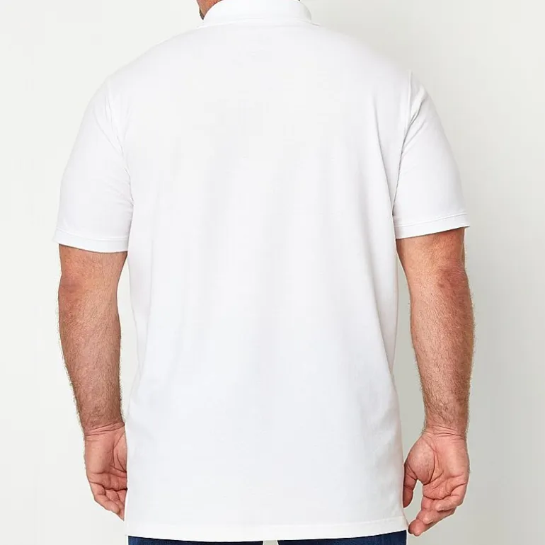 St. John's Bay Premium Stretch Big and Tall Mens Classic Fit Easy-on + Easy-off Adaptive Short Sleeve Polo Shirt