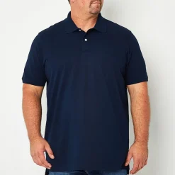 St. John's Bay Premium Stretch Big and Tall Mens Classic Fit Easy-on + Easy-off Adaptive Short Sleeve Polo Shirt