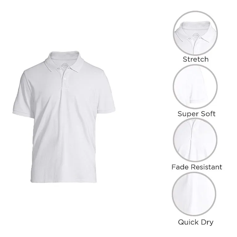 St. John's Bay Premium Stretch Mens Classic Fit Short Sleeve Polo Shirt