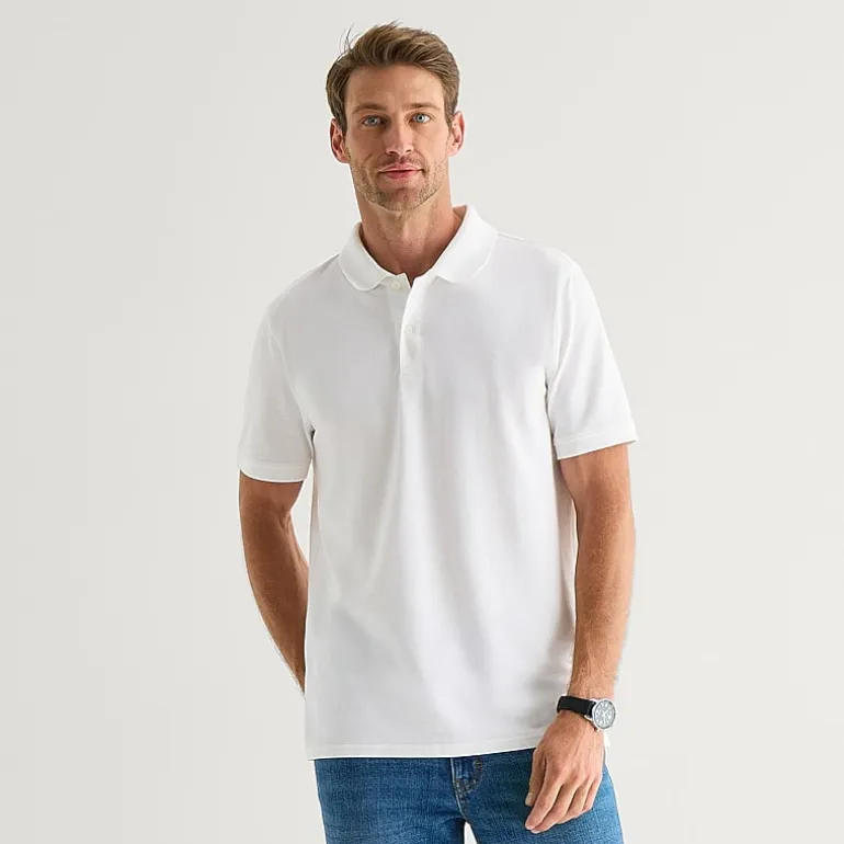 St. John's Bay Premium Stretch Mens Classic Fit Short Sleeve Polo Shirt