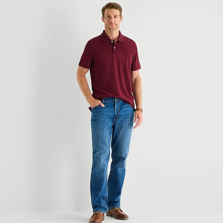 St. John's Bay Premium Stretch Mens Classic Fit Short Sleeve Polo Shirt